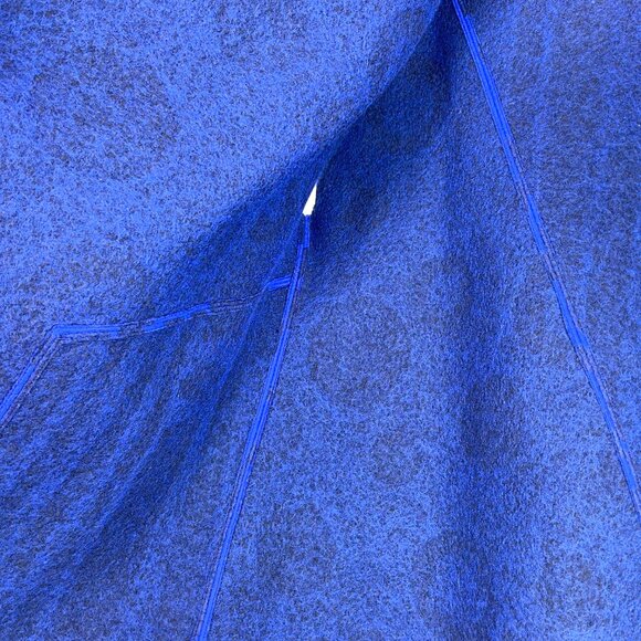 Miriam Carter FeltmakerWoolArt Vest Asymmetrical Button Blue Black Handmade L/XL - Picture 9 of 12